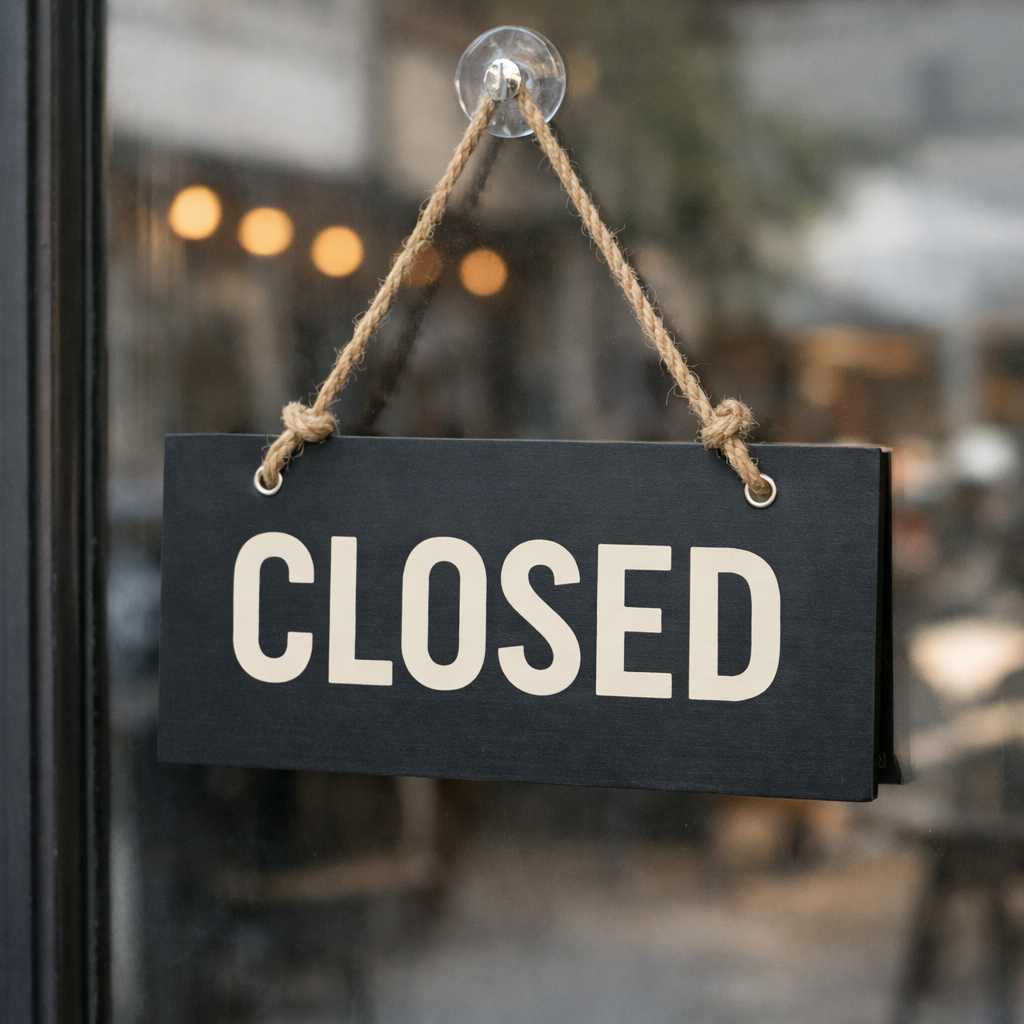 photographic closed sign