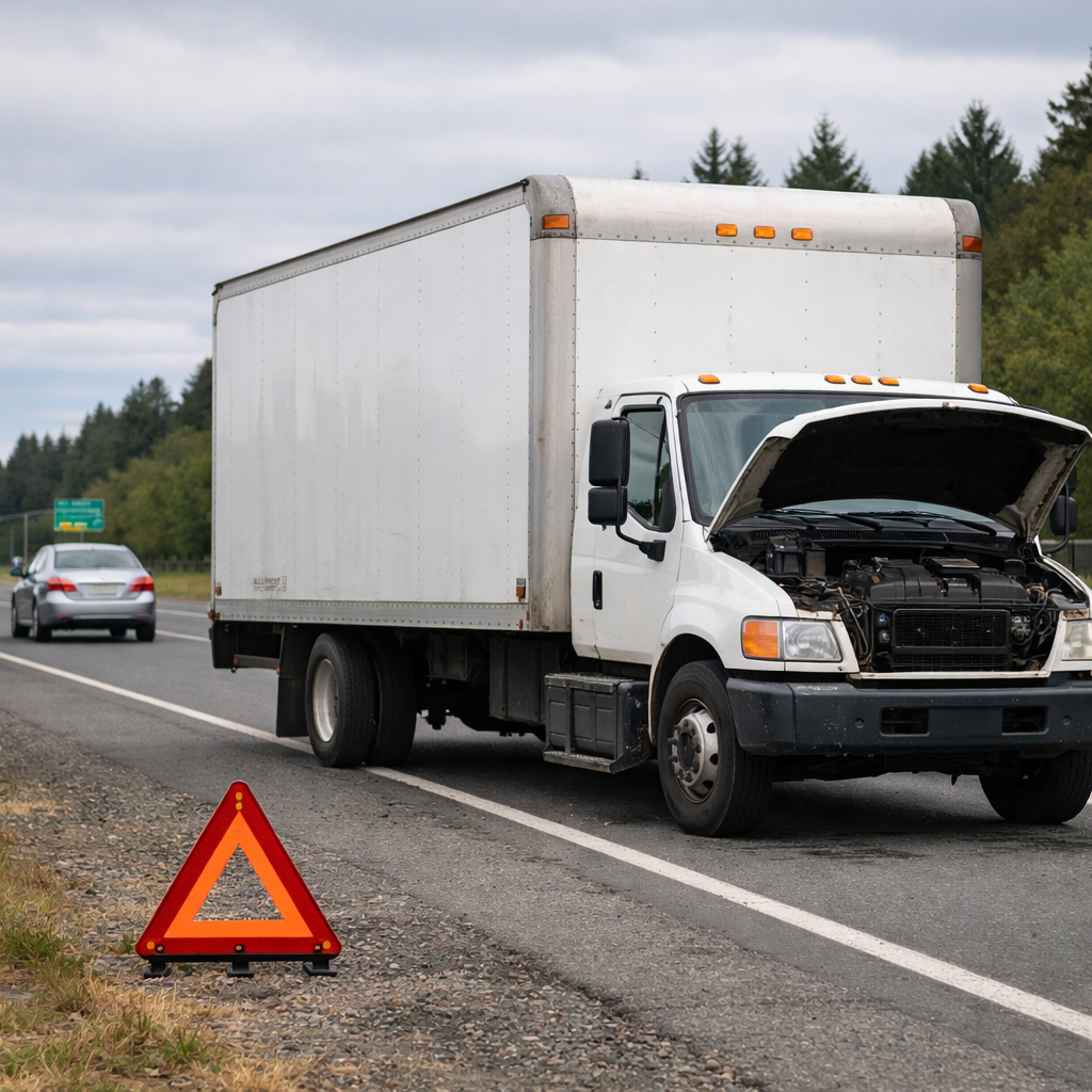 photographic stalled moving truck