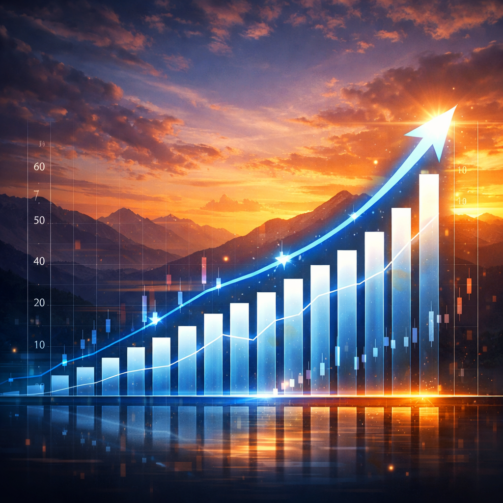 upward trending graph as a beautiful image