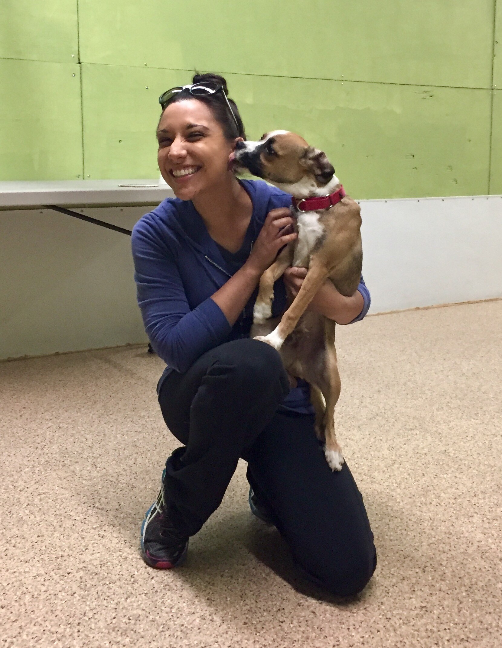 Andrea spending playing with the pups!